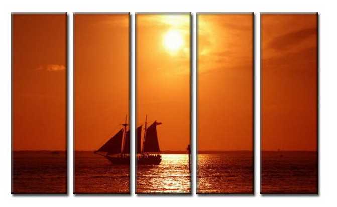 Modern Oil Paintings on canvas sunglow painting -set08007
