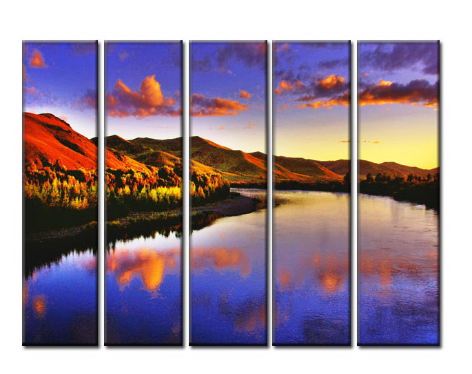 Modern Oil Paintings on canvas sunglow painting -set08013