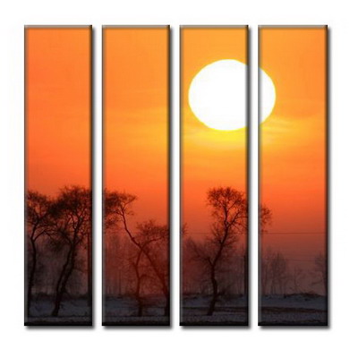 Modern Oil Paintings on canvas setting sun painting -set08056