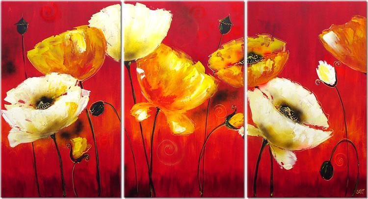 Modern Oil Paintings on canvas flower painting -set08073