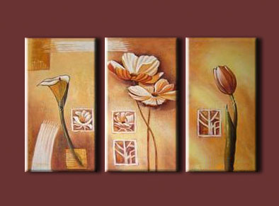 Modern Oil Paintings on canvas flower painting -set08074