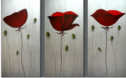 Modern Oil Paintings on canvas flower painting -set08075
