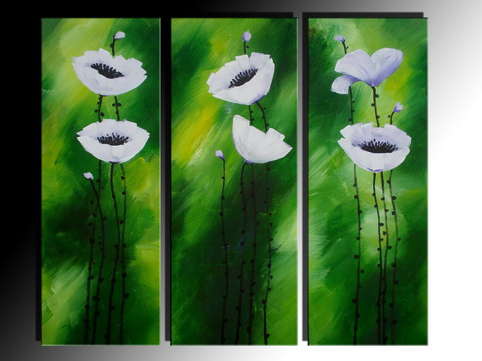 Modern Oil Paintings on canvas flower painting -set08077