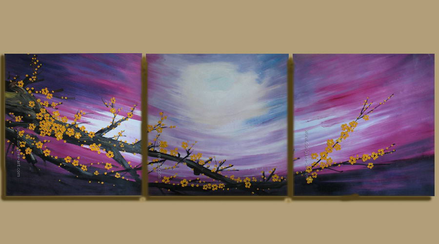Modern Oil Paintings on canvas flower painting -set08084