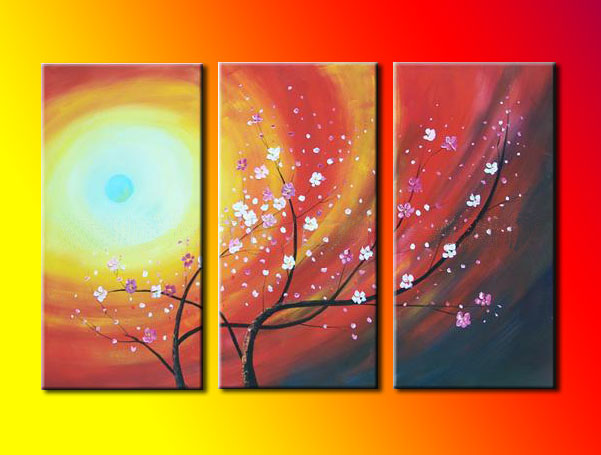 Modern Oil Paintings on canvas flower painting -set08085