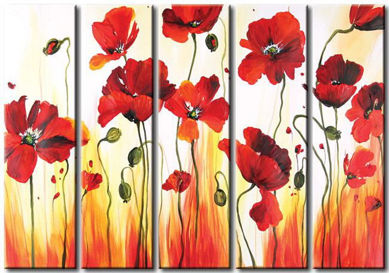 Modern Oil Paintings on canvas flower painting -set08089