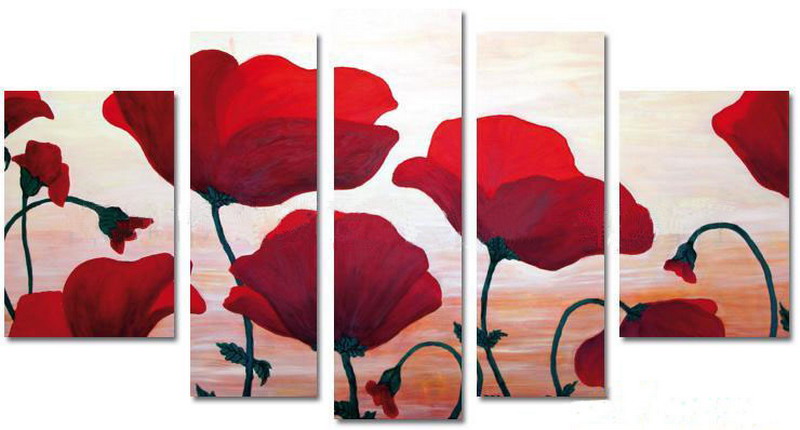 Modern Oil Paintings on canvas flower painting -set08090