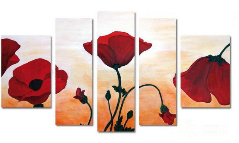 Modern Oil Paintings on canvas flower painting -set08091
