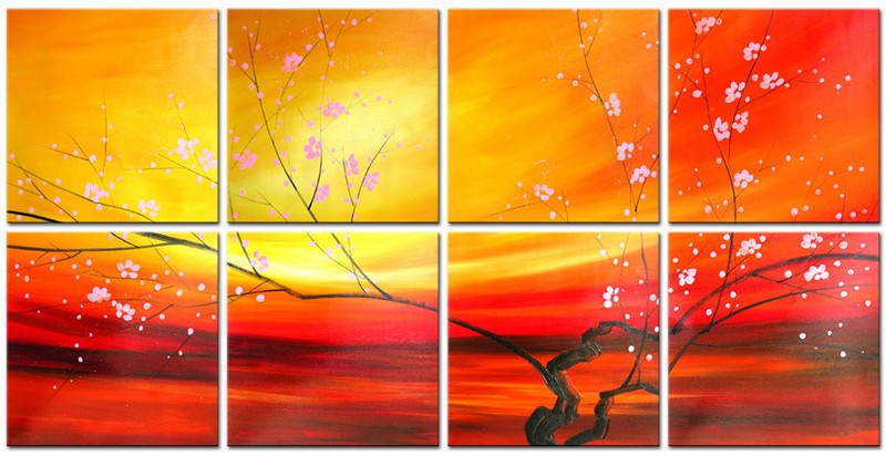 Modern Oil Paintings on canvas flower painting -set08097