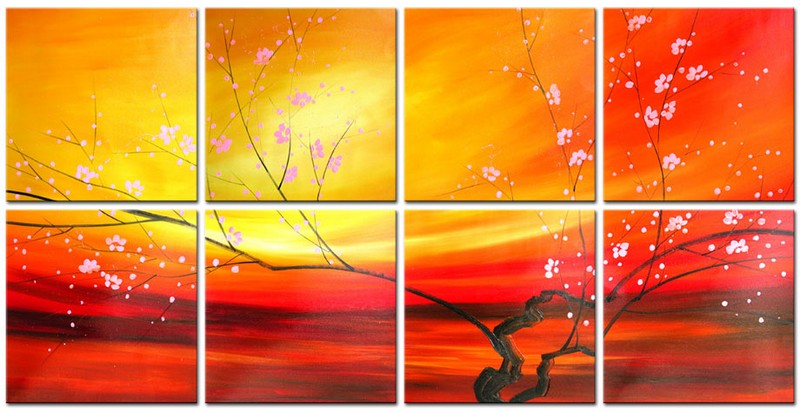 Modern Oil Paintings on canvas flower painting -set08097