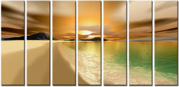 Modern Oil Paintings on canvas sunset glow painting -set08143