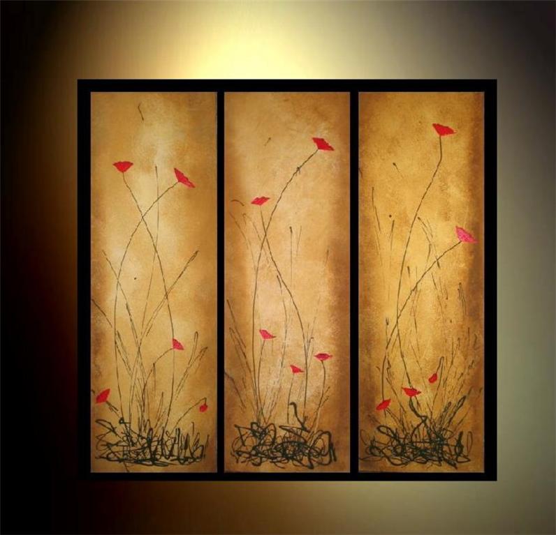 Modern Oil Paintings on canvas flower painting -set09013