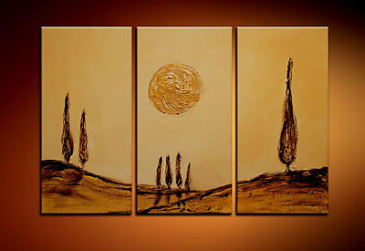 Modern Oil Paintings on canvas tree painting -set09030