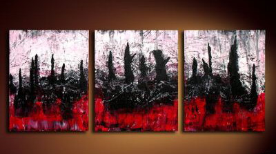 Modern Oil Paintings on canvas tree painting -set09051