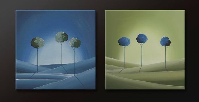 Modern Oil Paintings on canvas tree painting -set09157