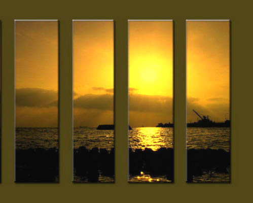 Modern Oil Paintings on canvas sunglow painting -set10029