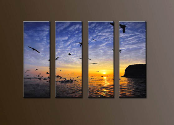 Modern Oil Paintings on canvas sunrise painting -set10044