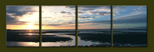 Modern Oil Paintings on canvas sunrise painting -set10050