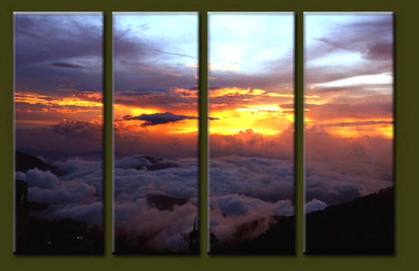 Modern Oil Paintings on canvas sunrise painting -set10057