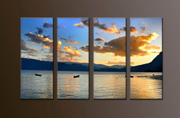 Modern Oil Paintings on canvas sunrise painting -set10073