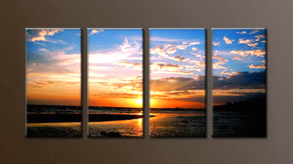 Modern Oil Paintings on canvas sunrise painting -set10075