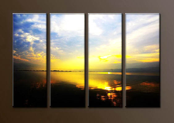 Modern Oil Paintings on canvas sunrise painting -set10077