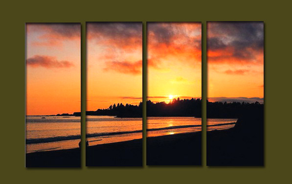 Modern Oil Paintings on canvas sunrise painting -set10084