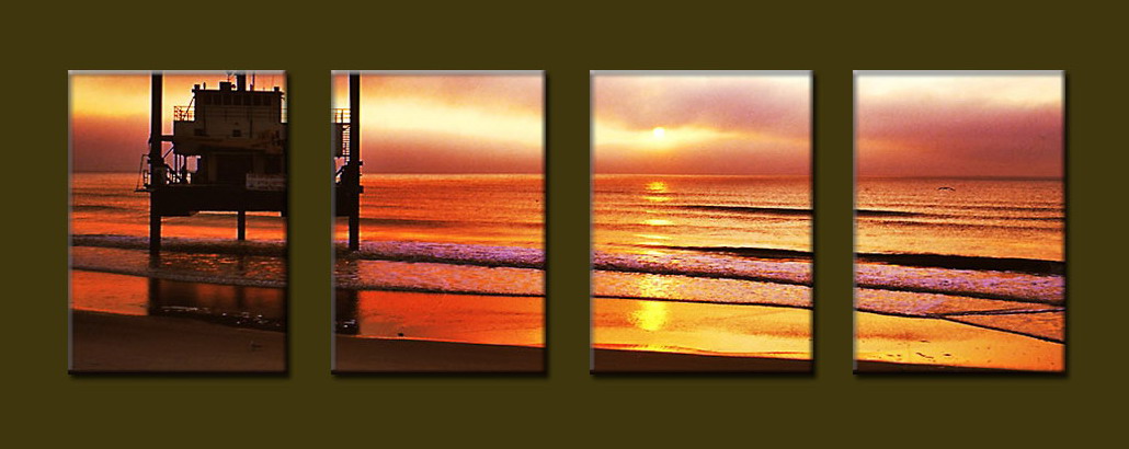 Modern Oil Paintings on canvas sunrise painting -set10099