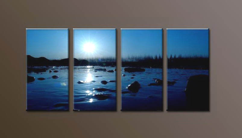 Modern Oil Paintings on canvas sunrise painting -set10104