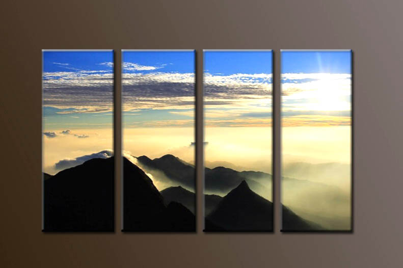 Modern Oil Paintings on canvas sunrise painting -set10108