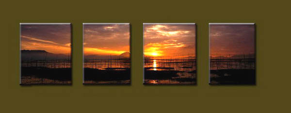 Modern Oil Paintings on canvas sunrise painting -set10110
