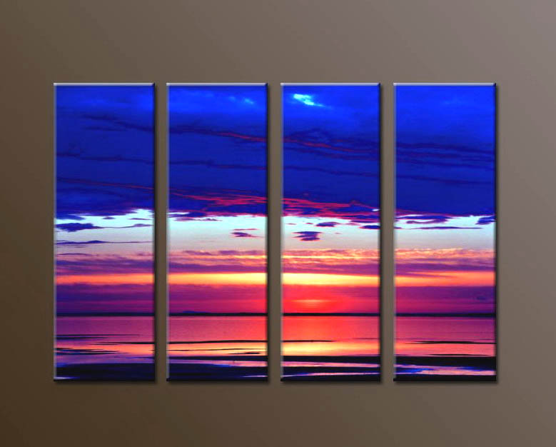 Modern Oil Paintings on canvas sunrise painting -set10112