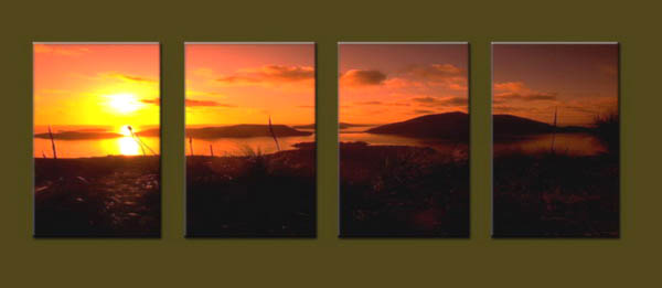 Modern Oil Paintings on canvas sunglow painting -set10116