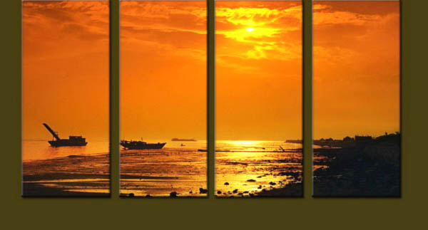 Modern Oil Paintings on canvas sunglow painting -set10123