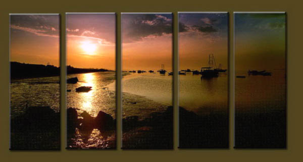 Modern Oil Paintings on canvas seascape painting -set10215
