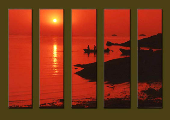 Modern Oil Paintings on canvas seascape painting -set10229