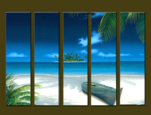 Modern Oil Paintings on canvas seascape painting -set10272