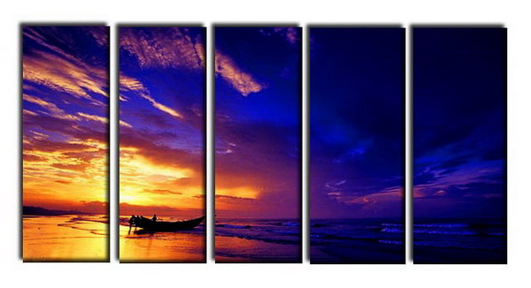 Modern Oil Paintings on canvas seascape painting -set10313