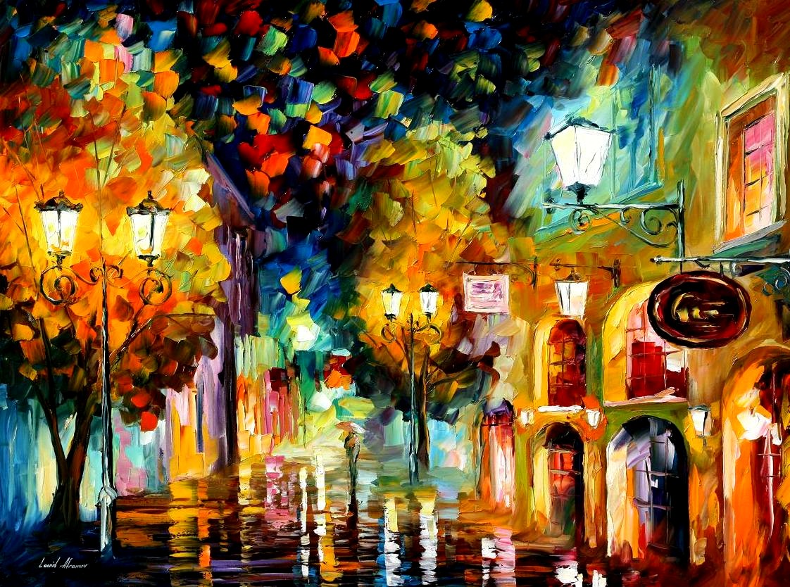 Modern impressionism palette knife oil painting City003