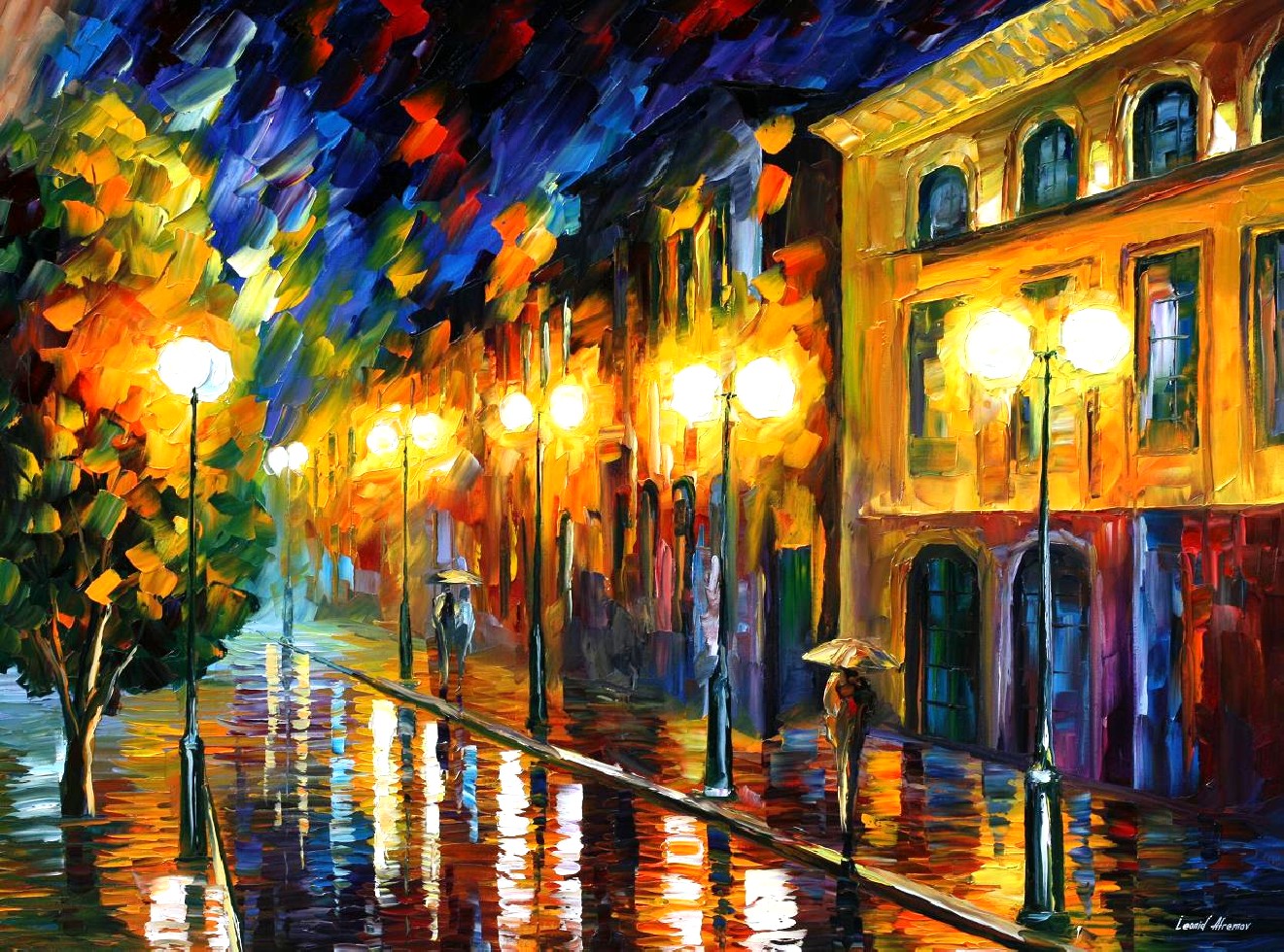 Modern impressionism palette knife oil painting City005