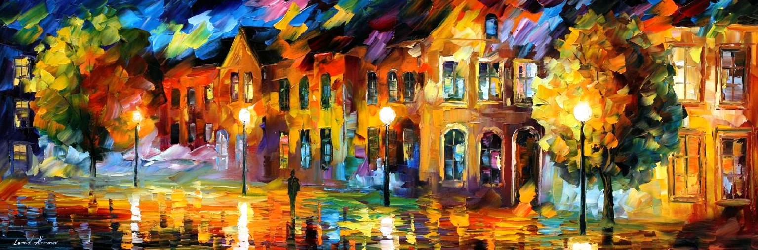 Modern impressionism palette knife oil painting City006