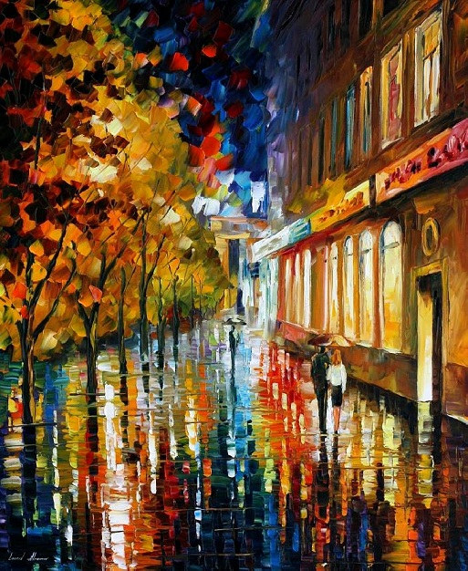 Modern impressionism palette knife oil painting City010