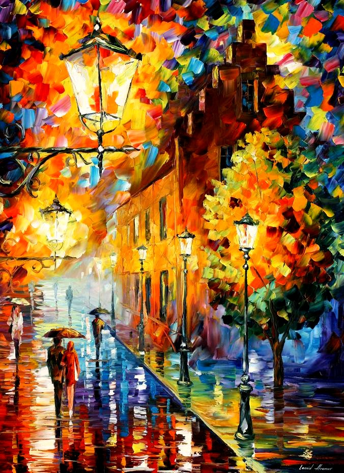 Modern impressionism palette knife oil painting City013