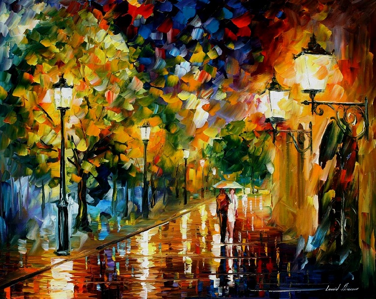 Modern impressionism palette knife oil painting City027