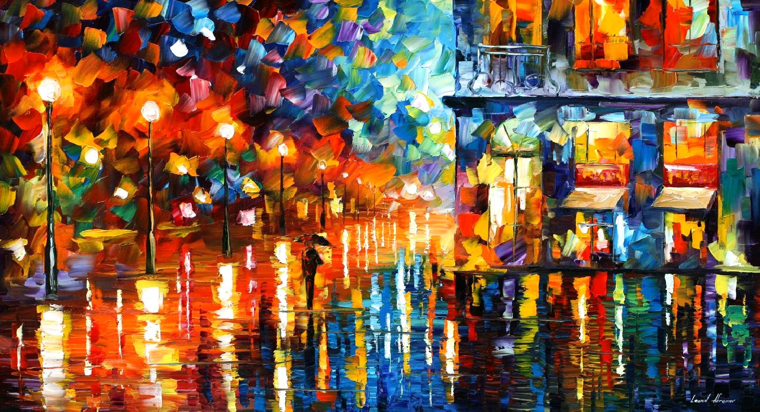 Modern impressionism palette knife oil painting City031