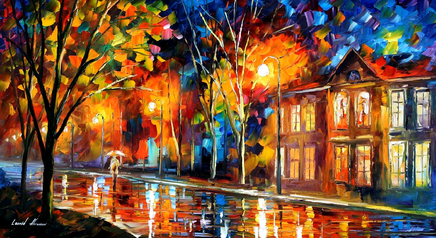 Modern impressionism palette knife oil painting City032