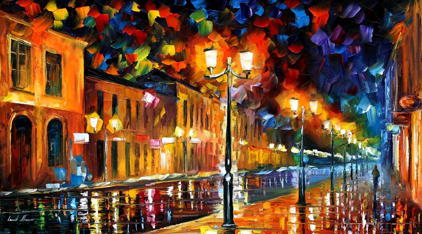 Modern impressionism palette knife oil painting City038