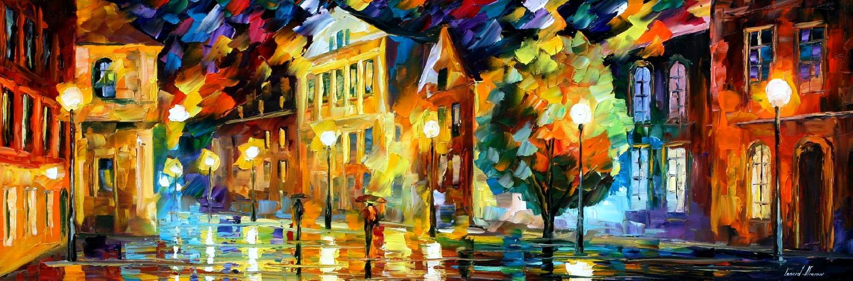 Modern impressionism palette knife oil painting City048