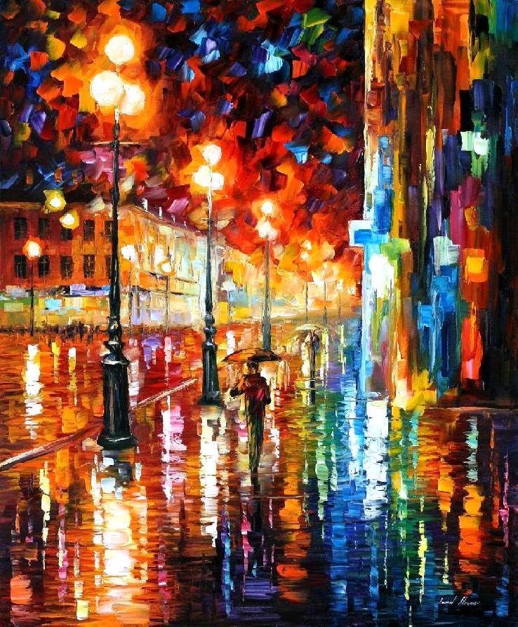 Modern impressionism palette knife oil painting City050