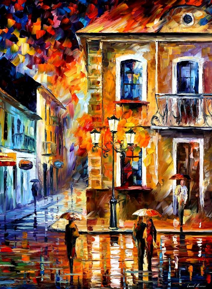 Modern impressionism palette knife oil painting City055